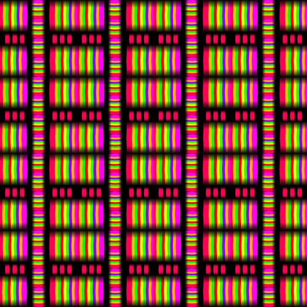 Colorful Ikat Striped Geometric Shape Black Background Fashion Art Design — Fotografia de Stock