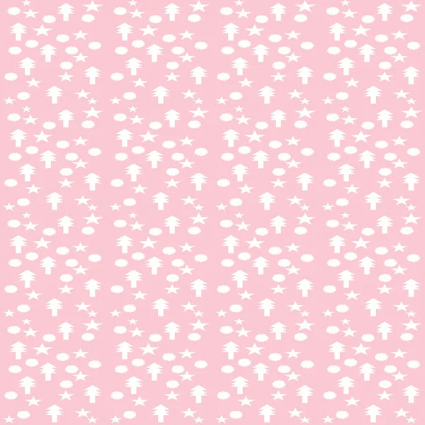 Decoration Christmas Trees Snowflakes Stars Geometric Shape Form Pattern Pink — 图库照片