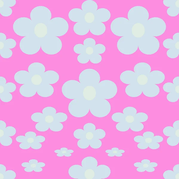 The decoration of flowers in cartoon character form a pattern on pink background,happy and fresh stripe