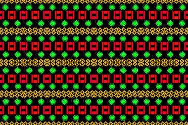 The decoration of geometric shape form a pattern on black background,colorful striped,fashion art design