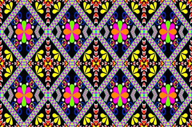 Geometrik şekilli etnik çizgilerin dekorasyonu, moda sanat tasarımı.