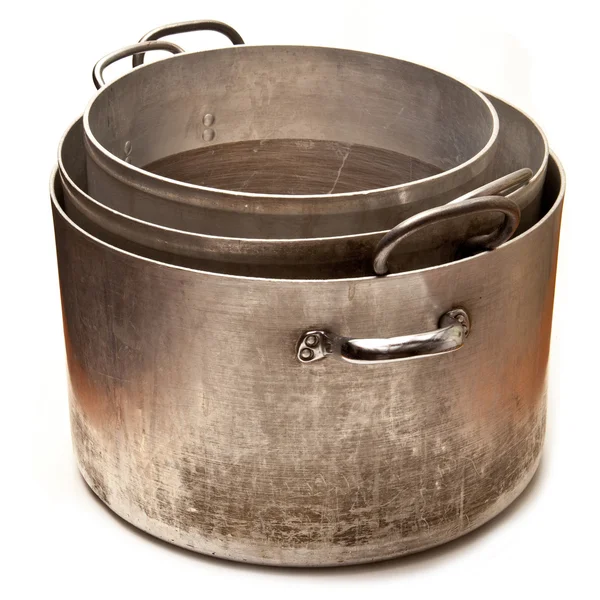 큰 금속 sausepan 냄비 요리 — 스톡 사진