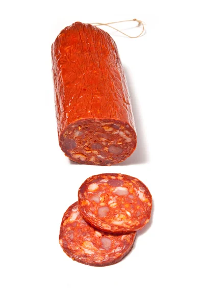Большая колбаса чоризо — стоковое фото