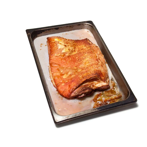 Tray of Cooked belly pork — Stock Photo, Image