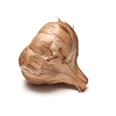 izole bir beyaz stüdyo arka plan üzerinde siyah sarımsak füme.