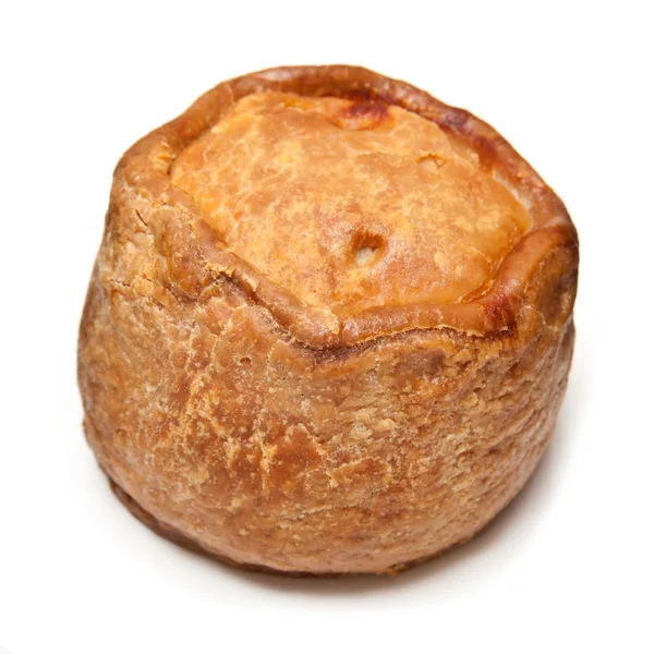 Melton mowbray domuz pie bir arka planda beyaz stüdyo izole.