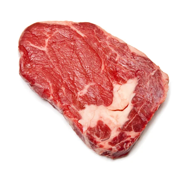 Costela Olho bife isolado em um fundo estúdio branco . — Fotografia de Stock