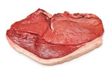 bir beyaz stüdyo arka planda izole büyük biftek.