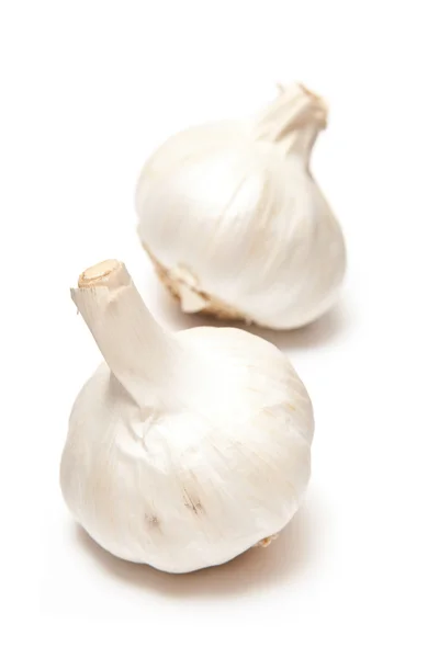 Garlic bulbs iaolated on a white studio background. — Stock Photo, Image