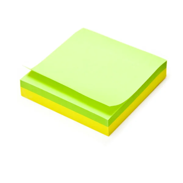 Post-it note isolated on a white studio background. — Stock Photo, Image