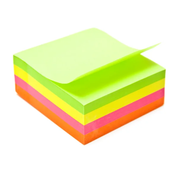 Post-it note isolated on a white studio background. — Stock Photo, Image