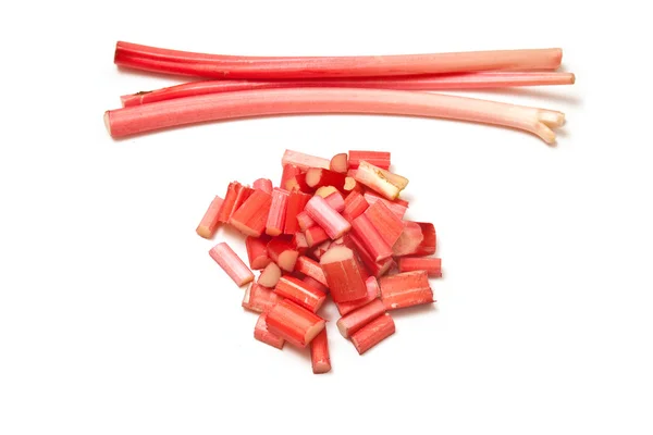Rhubarb sticks or stalks uncooked — Stock Photo, Image