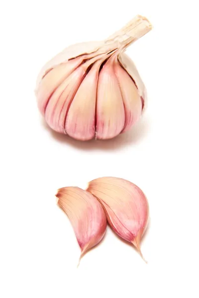 Rose or pink garlic bulbs — Stock Photo, Image