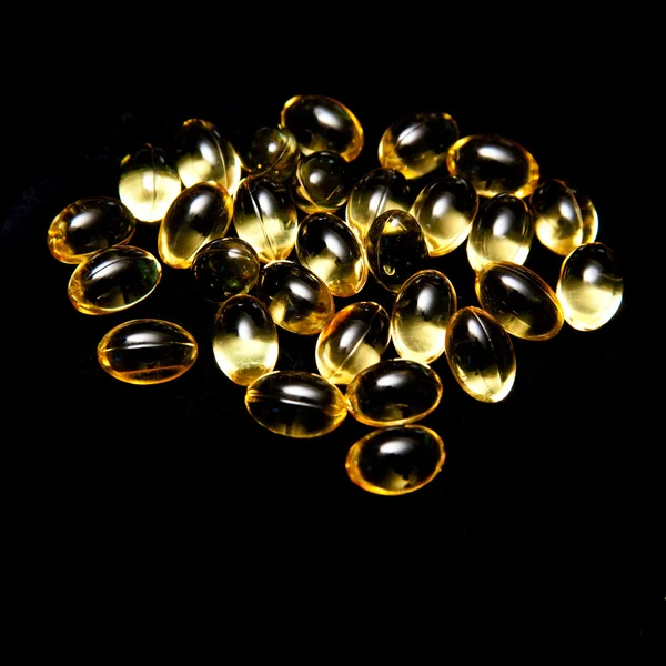 Cod liver oil capsule pills — Stock Photo, Image