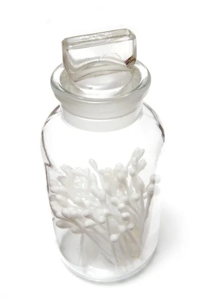 Jar of cotton buds — Stock Photo, Image