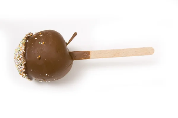 Chocolade overdekte apple — Stockfoto