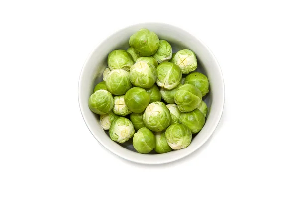 Bowl of trimmed brussel sprouts — Stock Photo, Image