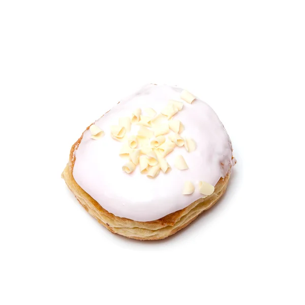 Iced Donught isolated on a white studio background. — Stock Photo, Image