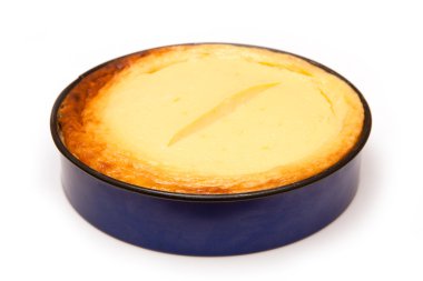 new york cheesecake bir arka planda beyaz stüdyo izole.