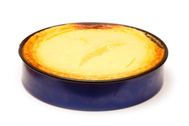 new york cheesecake bir arka planda beyaz stüdyo izole.