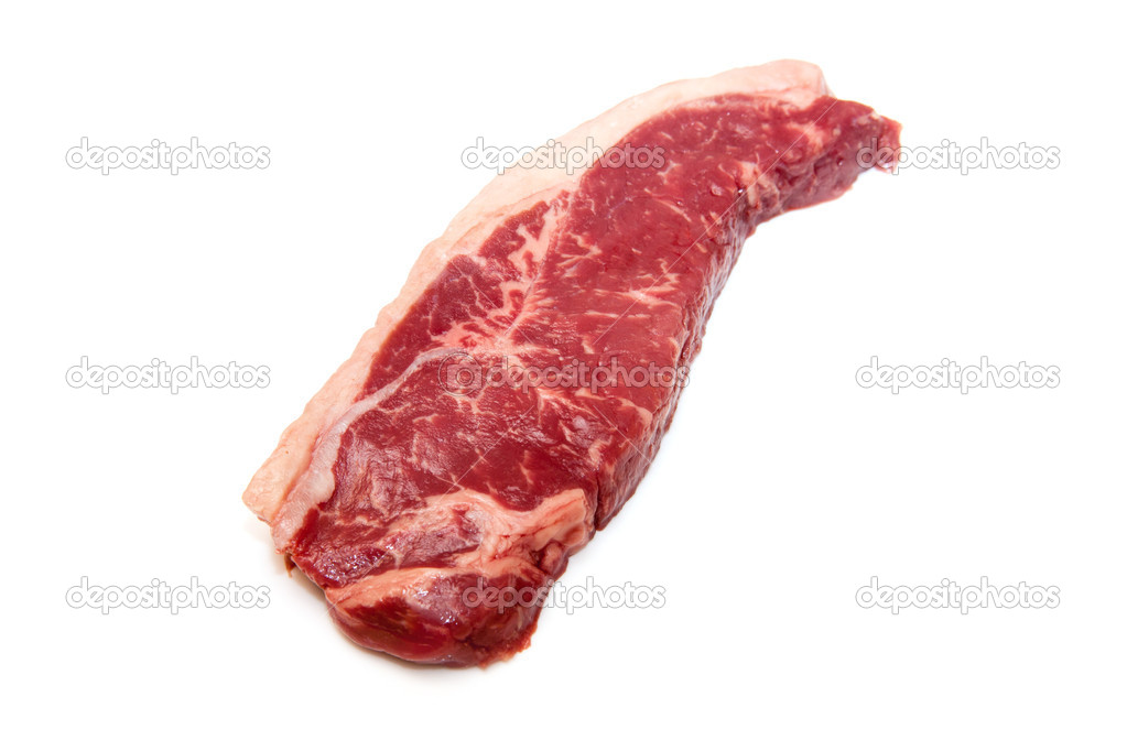 Sirloin steak isolated on a white studio background.