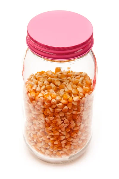 罐子里的爆米花 — 图库照片