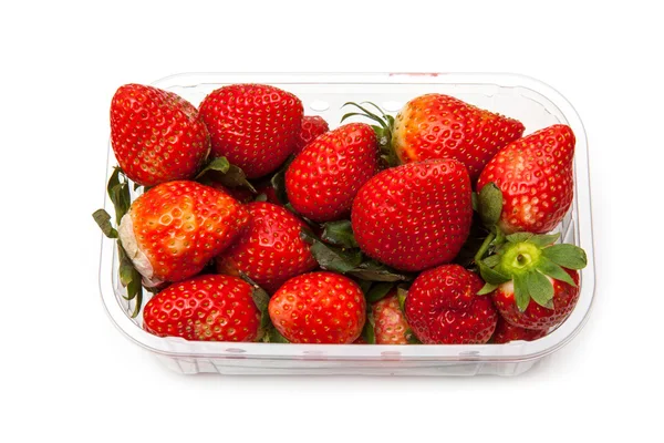 Box eller punnet av jordgubbar — Stockfoto