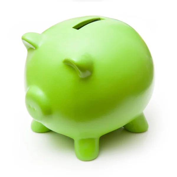 Banco porquinho verde — Fotografia de Stock
