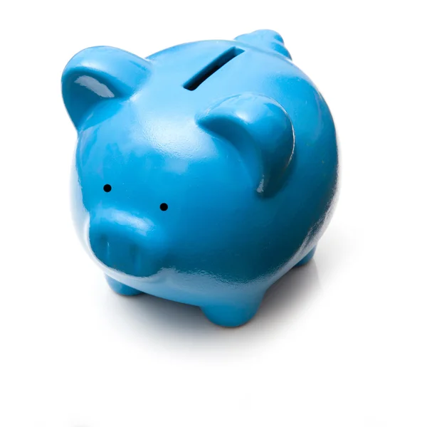 Blauwe piggy bank — Stockfoto