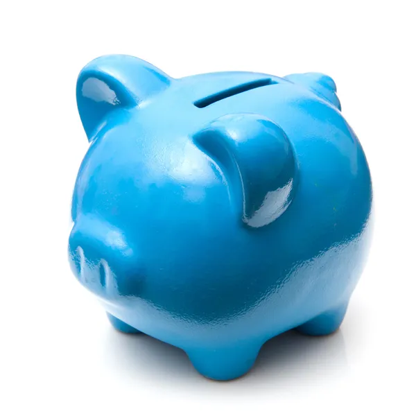 Blue piggy bank money box. — Stock Photo, Image