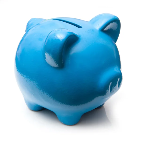 Blue Piggy caixa de dinheiro do banco . — Fotografia de Stock