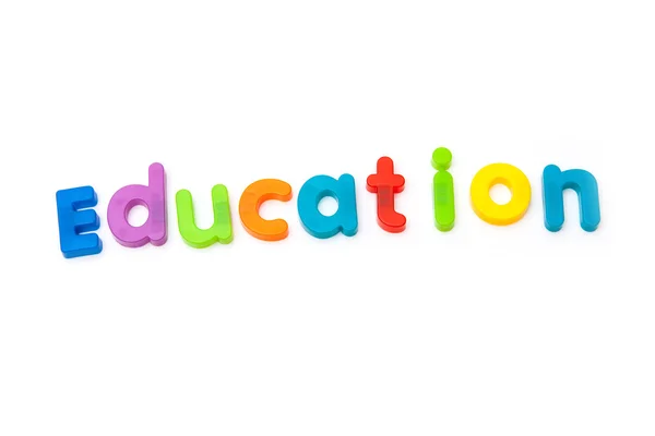 Education written in magnetic letters. — Stock Photo, Image