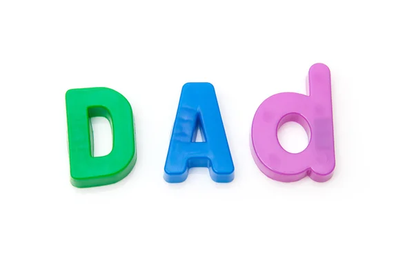 Dad written in magnetic letters — Stock Photo, Image