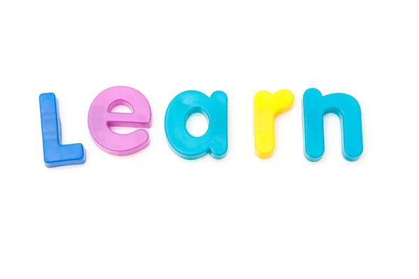 Imparare scritto in lettere magnetiche . — Foto Stock