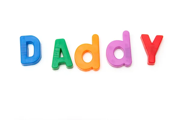 Daddy written in magnetic letters — Stock Photo, Image