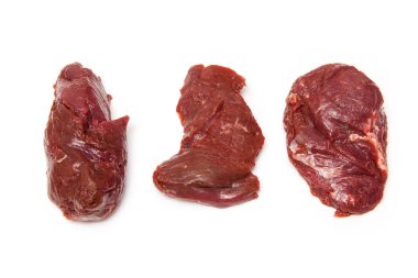 Beyaz bir arka plan üzerinde izole kanguru biftek.