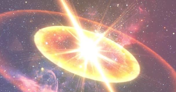 Rymdflygning in i ett stjärnfält. 3D-återgivning av Fly through i en rymdgalax i universum singularitet big bang utrymme. Abstrakt Sci-fi-video med rymden, Galaxer, Nebulosor, stjärnor baserade på NASA bild — Stockvideo