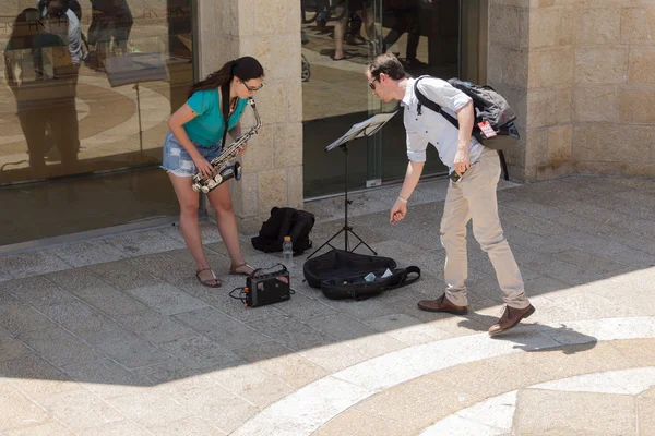 Musicista di strada . — Foto Stock