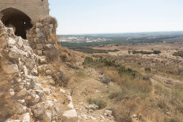 Ruiny twierdzy krzyżowców w Izraelu. — Zdjęcie stockowe