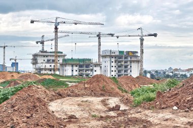 bir yerleşim bölgesinde inşaatı.
