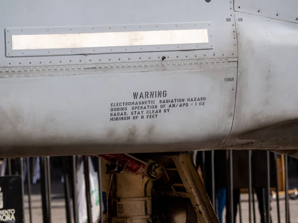 Aeronaves de combate em uma exposição de armas militares. Conceito de defesa — Fotografia de Stock