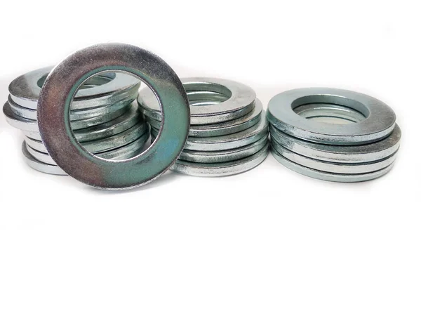 Metal o ring silver. Metallic part for use in a maintenance vehicles. — Stockfoto