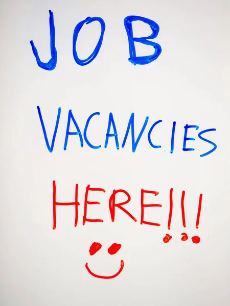 The job vacancies are posted on a white board. Unemployment concept.hq image