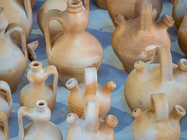 water jugs at a craft fair in Europe. Craftsmanship concept. HD image