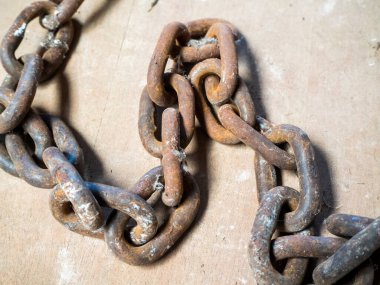 old rusted steel chains. Concept of antiquity and false security. HD image