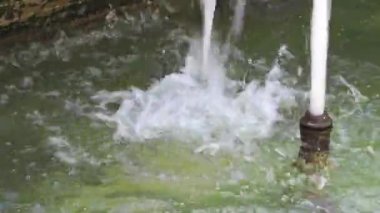 water running in a fountain in summer. Concept of climate change. High quality FullHD footage