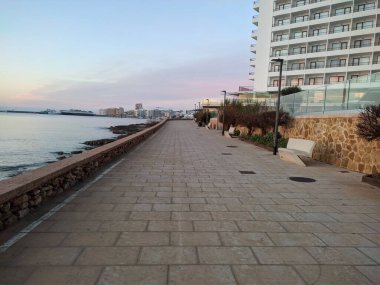 deserted maritime promenade through the Ukrainian war crisis. High quality photo