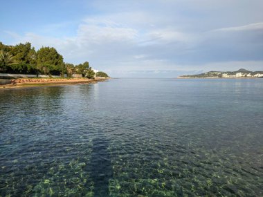 mediterranean beach in summer. Travel and vacation concept. High quality photo