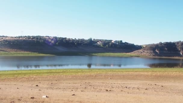 Video Empty Reservoir Due Drought Climate Change Footage Video High — Video Stock