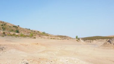 reservoir empty due to drought . Concept of drought and climate change. High quality FullHD footage